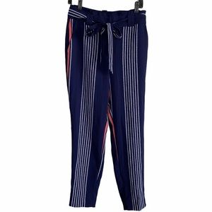 Express Paper Bag Waist Navy Pants